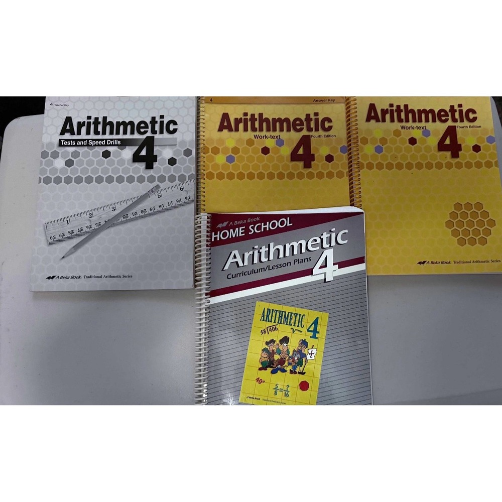 A Beka Arithmetic 4 Curriculum/Lesson Plans, 2 Versions Answer key, Tests drills